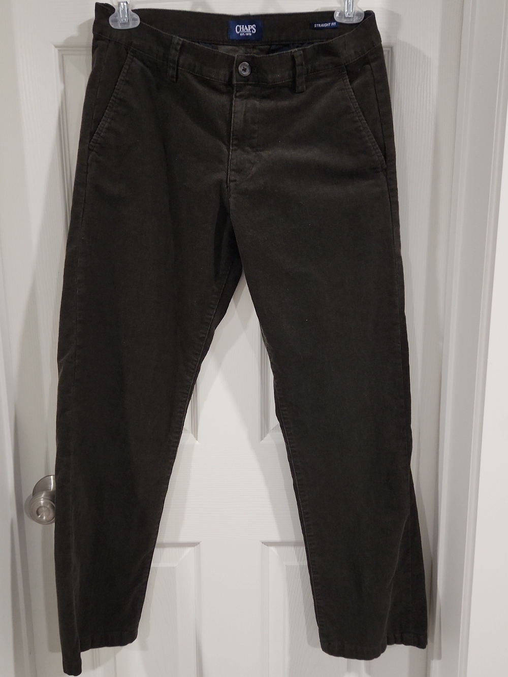 Chaps Corduroy Pants Mens 30x30 Dark Green Straight Leg Cotton Casual Outdoor
